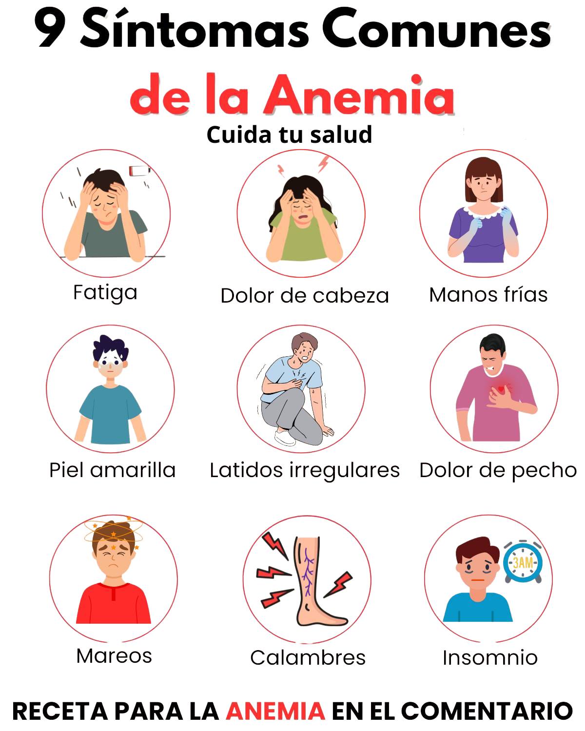 9 Síntomas Comunes de la Anemia