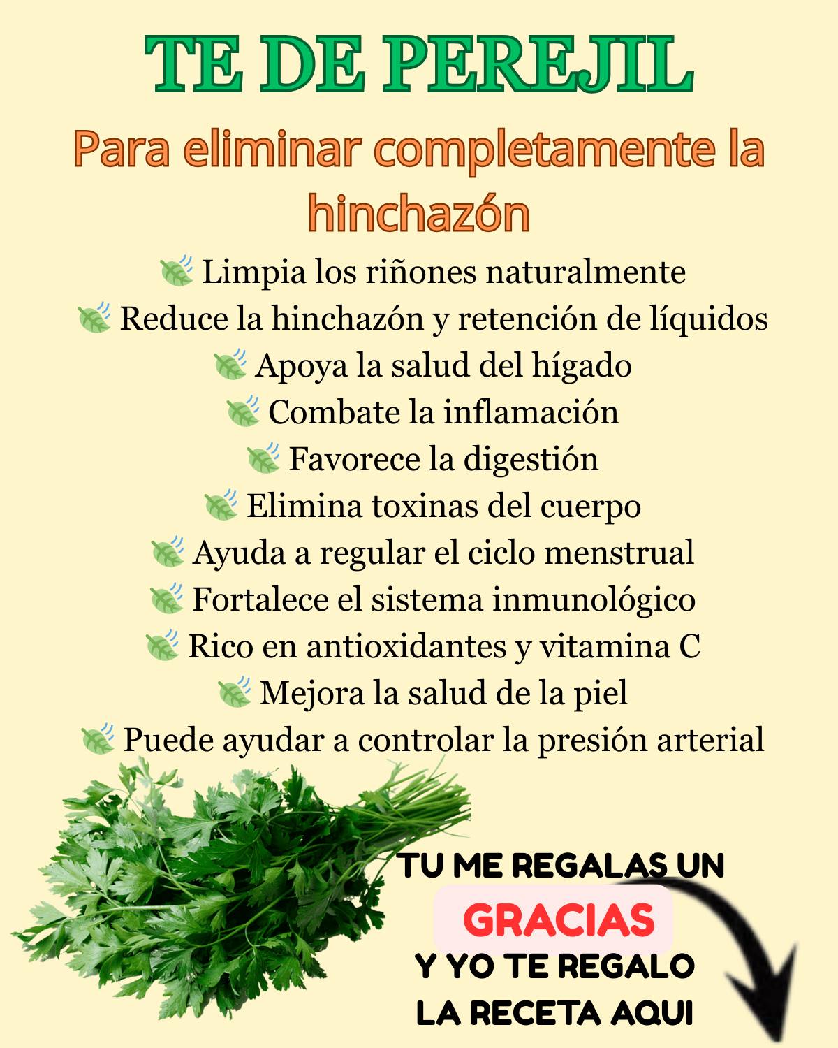 Hojas de perejil en infusión