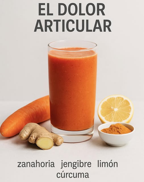 Jugo de zanahoria, jengibre, limón y cúrcuma