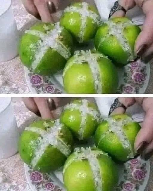 Limones cortados en cruz con sal