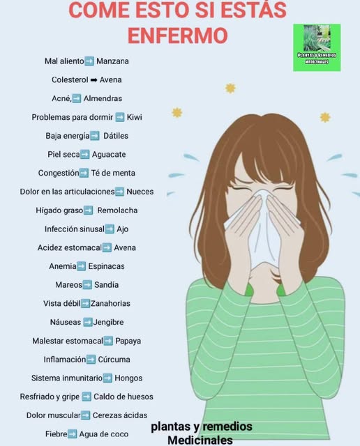 Lista de alimentos recomendados para diferentes problemas de salud