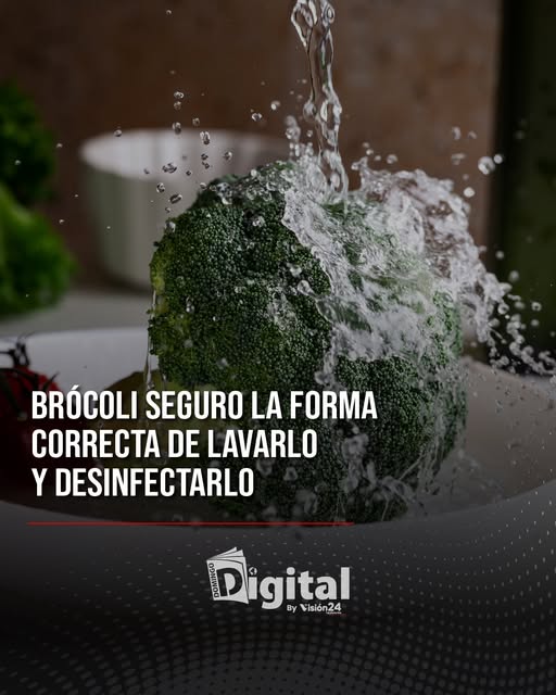 Brócoli siendo lavado