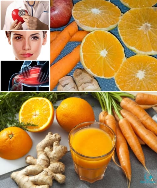 Jugo Natural de Zanahoria, Naranja, Manzana y Jengibre