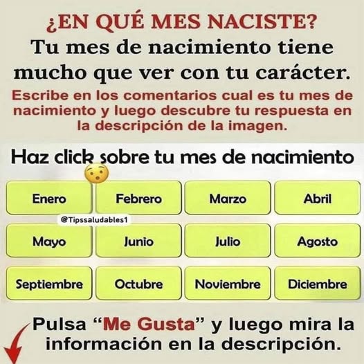 Personalidad según tu mes de nacimiento