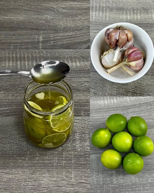 Mezcla natural de limón y ajo