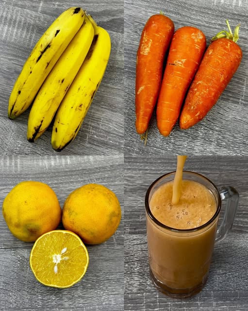 Batido saludable con plátano, zanahorias y naranja