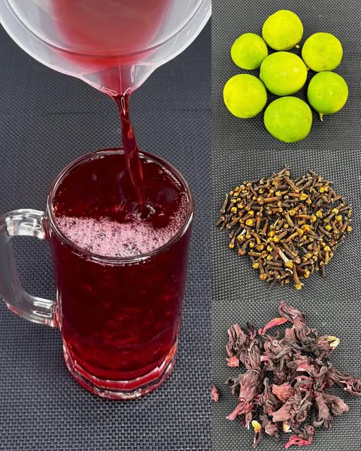 Infusión de jamaica, clavo de olor y limón