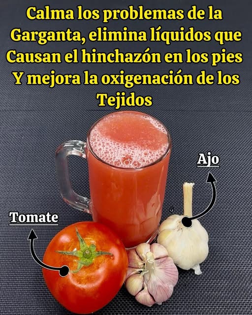 Bebida natural de tomate y ajo