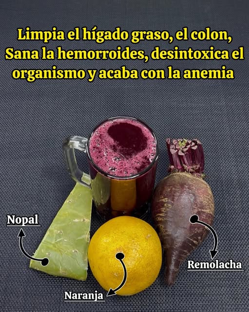 Jugo de Nopal, Remolacha y Naranja