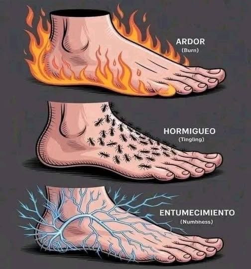 Sensaciones en los pies: ardor, hormigueo, entumecimiento