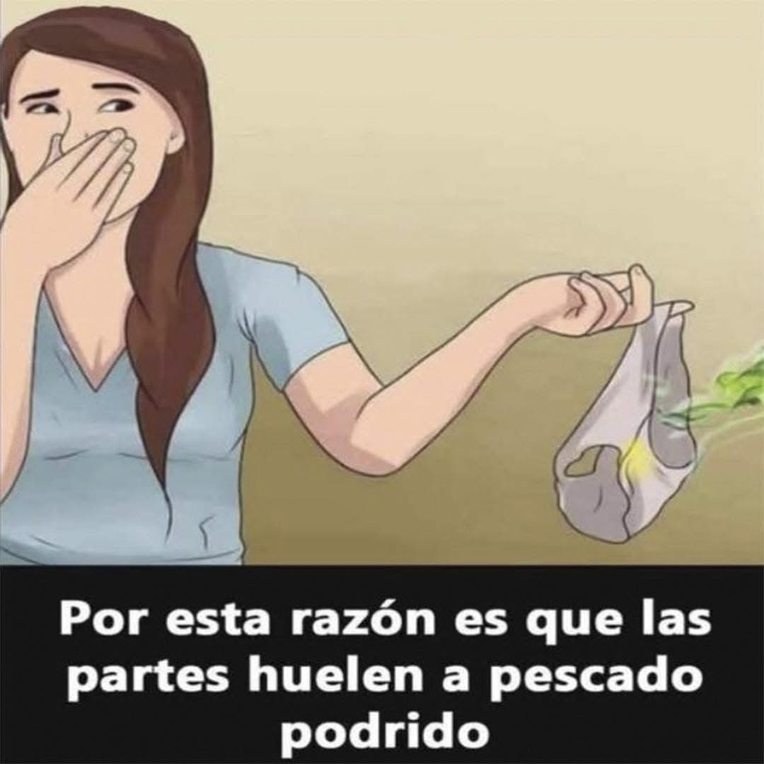 Ilustración de mujer sosteniendo ropa interior con mal olor