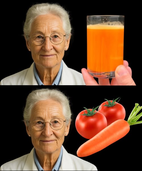 Jugo saludable de tomate y zanahoria
