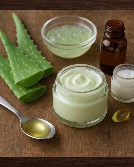 Ingredientes naturales para crema de aloe vera