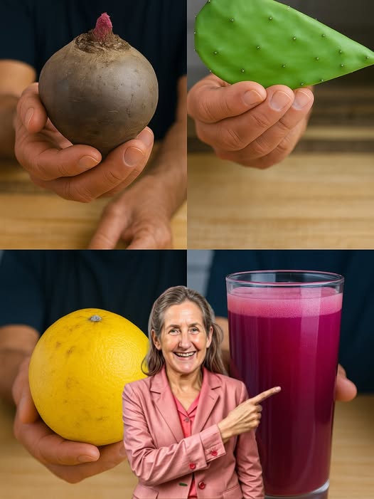 Jugo natural de remolacha, nopal y melón