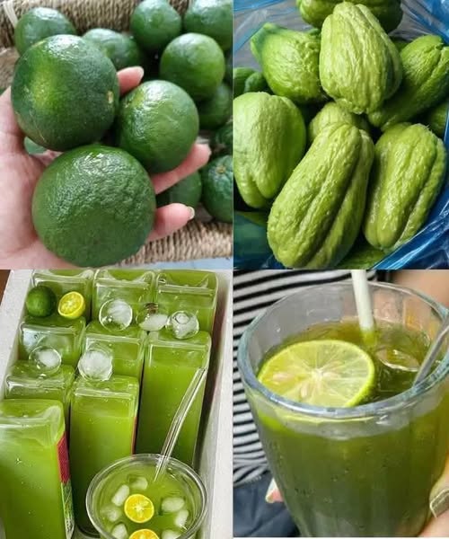Productos naturales y bebidas con chayote y limón