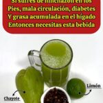 Bebida Natural para Combatir la Hinchazón en los Pies, Mala Circulación, Diabetes y Grasa Acumulada en el Hígado