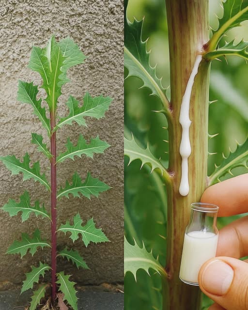 Extracción de savia de la lechuga silvestre