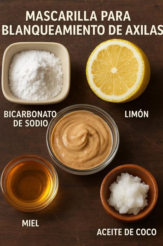 Ingredientes para mascarilla blanqueadora de axilas