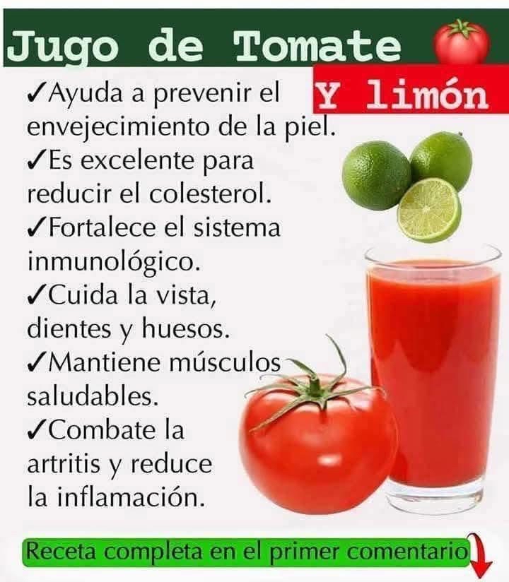 Jugo de tomate y limón