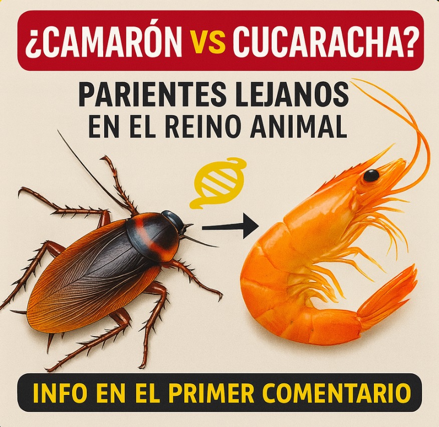 Camarón y cucaracha, parientes lejanos en el reino animal