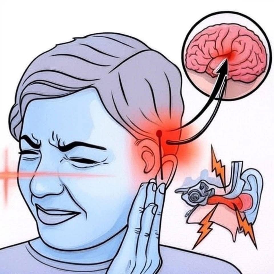 Persona con dolor en el oído