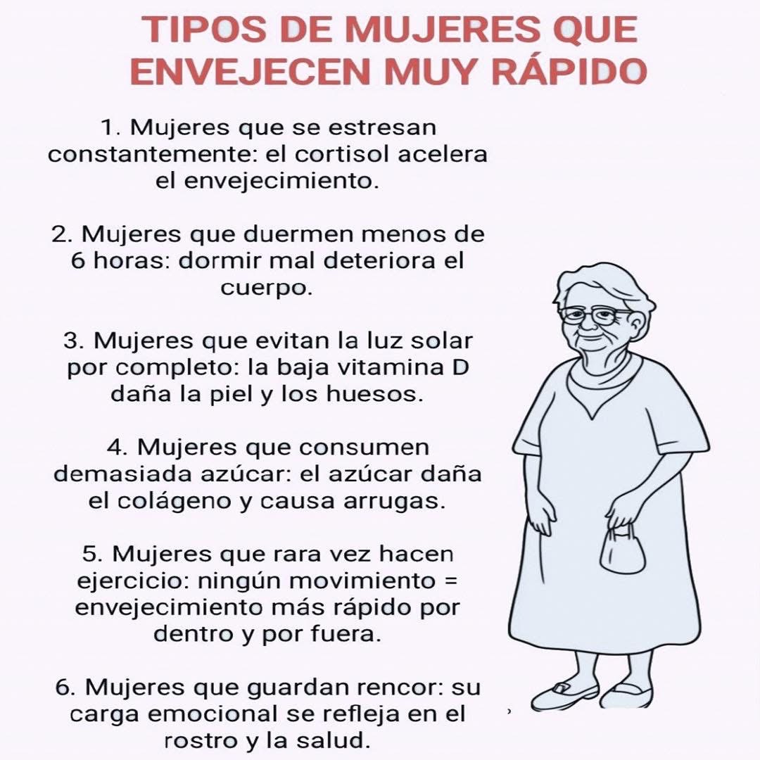 Tipos de mujeres que envejecen rápidamente