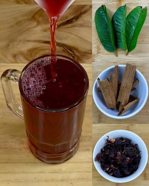 Preparación de una bebida natural con hibisco y guayabo