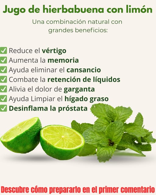 Jugo de Hierbabuena con Limón