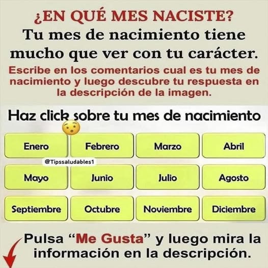 Mes de nacimiento y personalidad