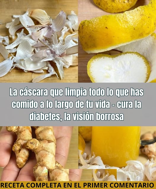 Cáscaras de ajo, limón y jengibre