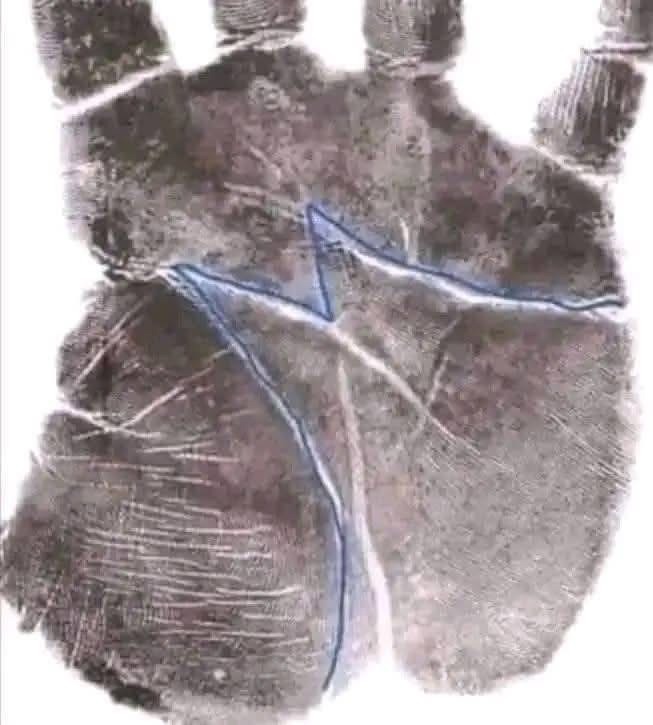 Huella de mano con letra M resaltada