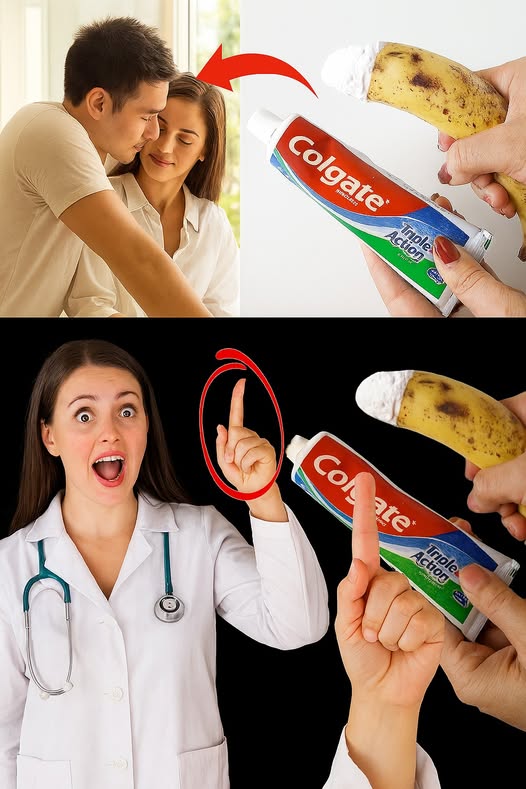 Truco del plátano y la pasta de dientes