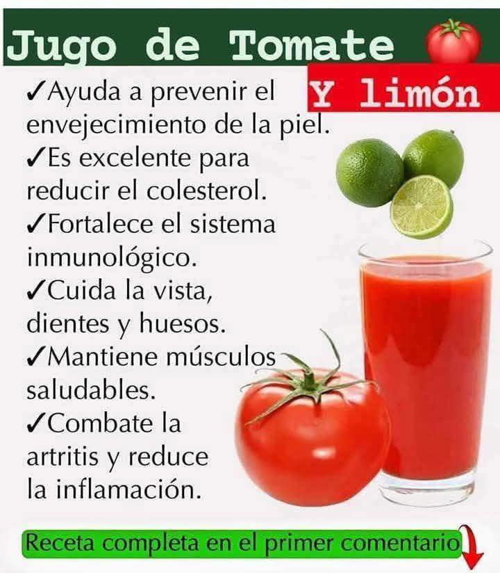 Beneficios del jugo de tomate con limón
