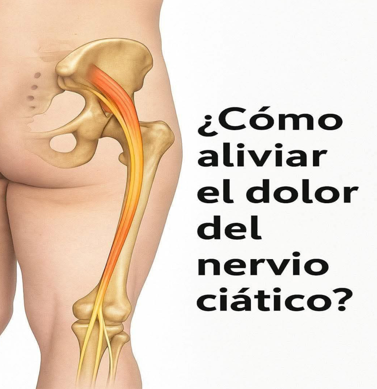 Representación del área de la cadera y el nervio ciático