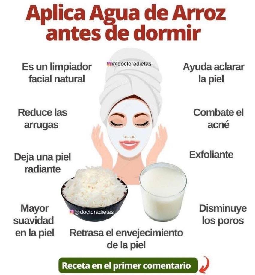 Beneficios del agua de arroz en el cuidado facial
