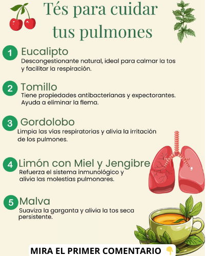 Tés naturales para cuidar los pulmones