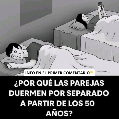 Pareja durmiendo en camas separadas