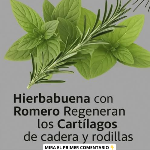 Hojas de hierbabuena y romero