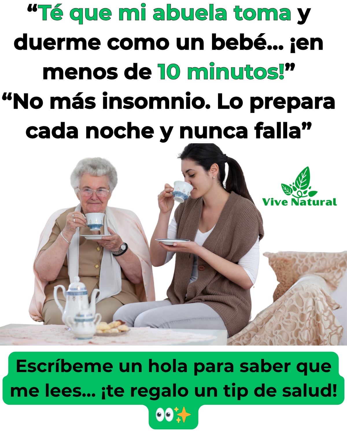 Dos personas tomando té para dormir mejor