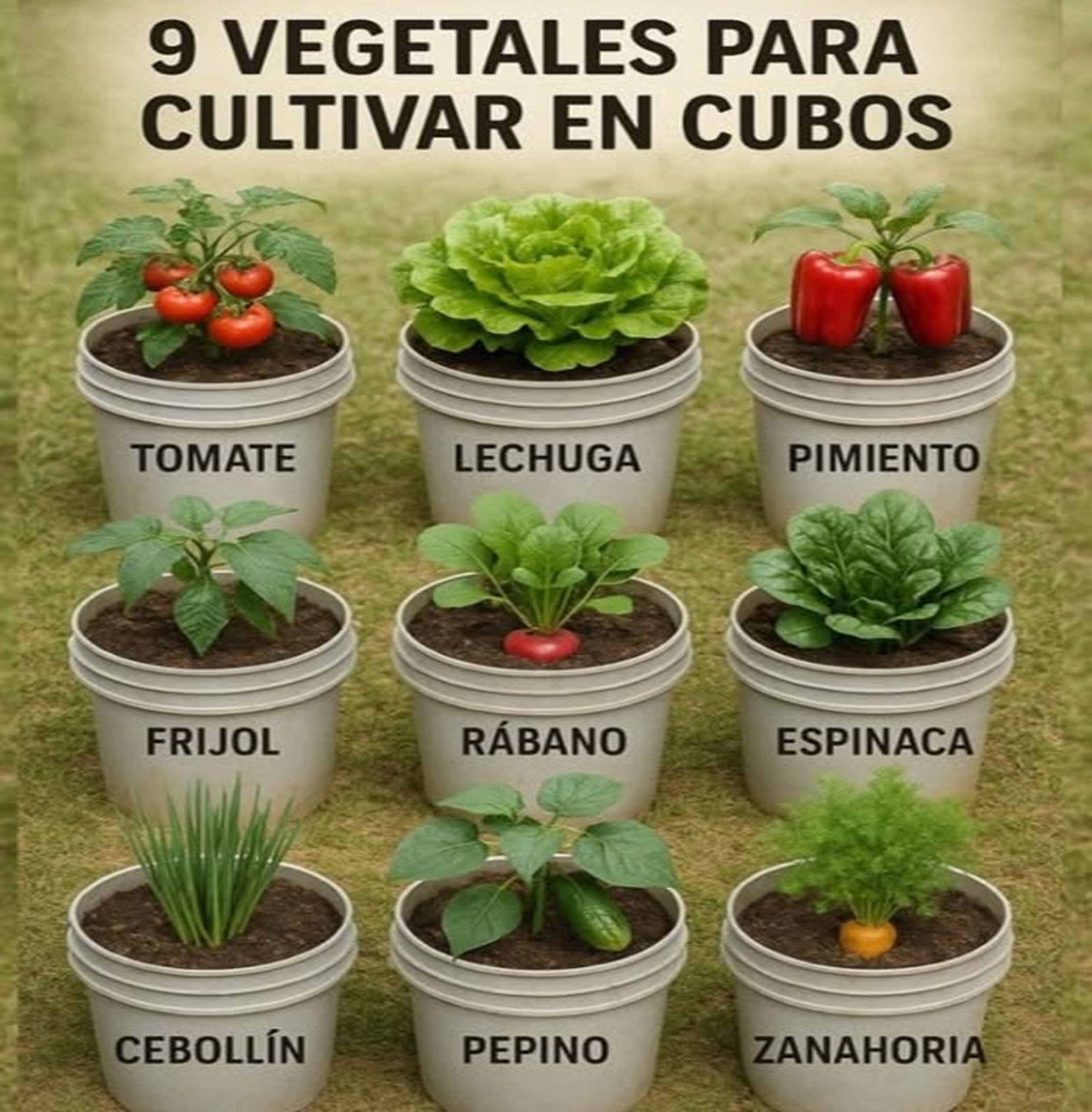 Vegetales cultivados en cubos