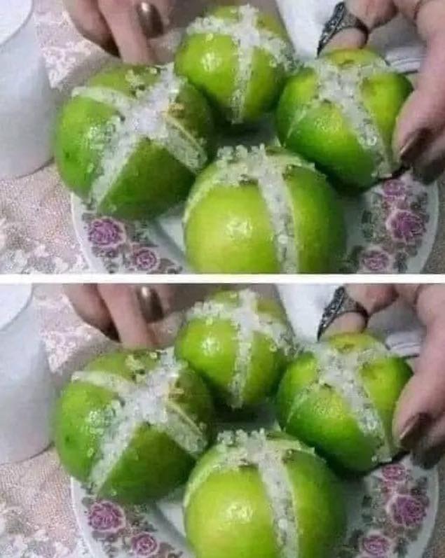 Limones cortados con sal