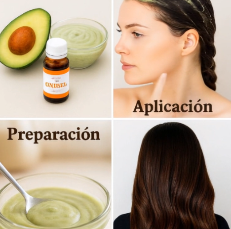 Mascarilla capilar de aguacate y aceite de ricino