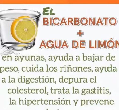 Bicarbonato de sodio y agua de limón