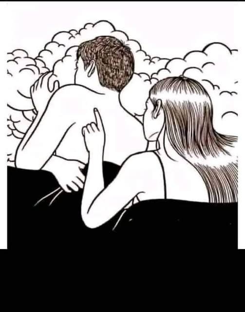 Ilustración de una pareja durmiendo