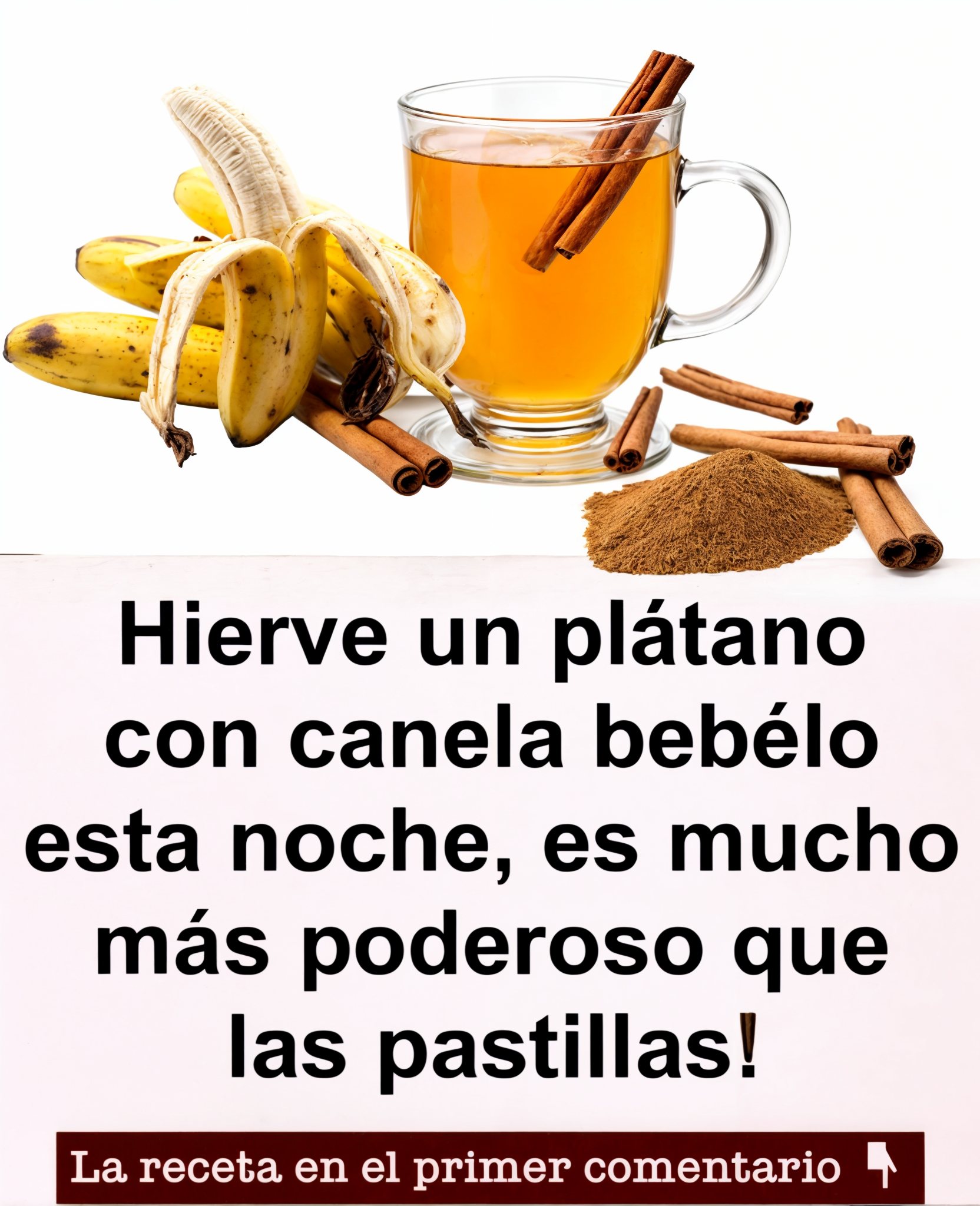 Ingredientes para hervir plátano con canela