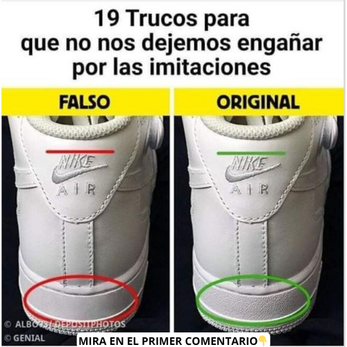 Comparación entre zapatillas originales y falsas