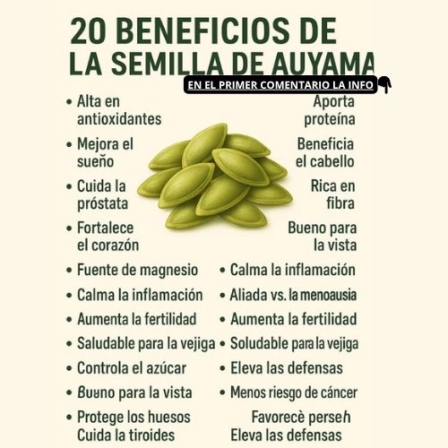 Lista de beneficios de las semillas de calabaza
