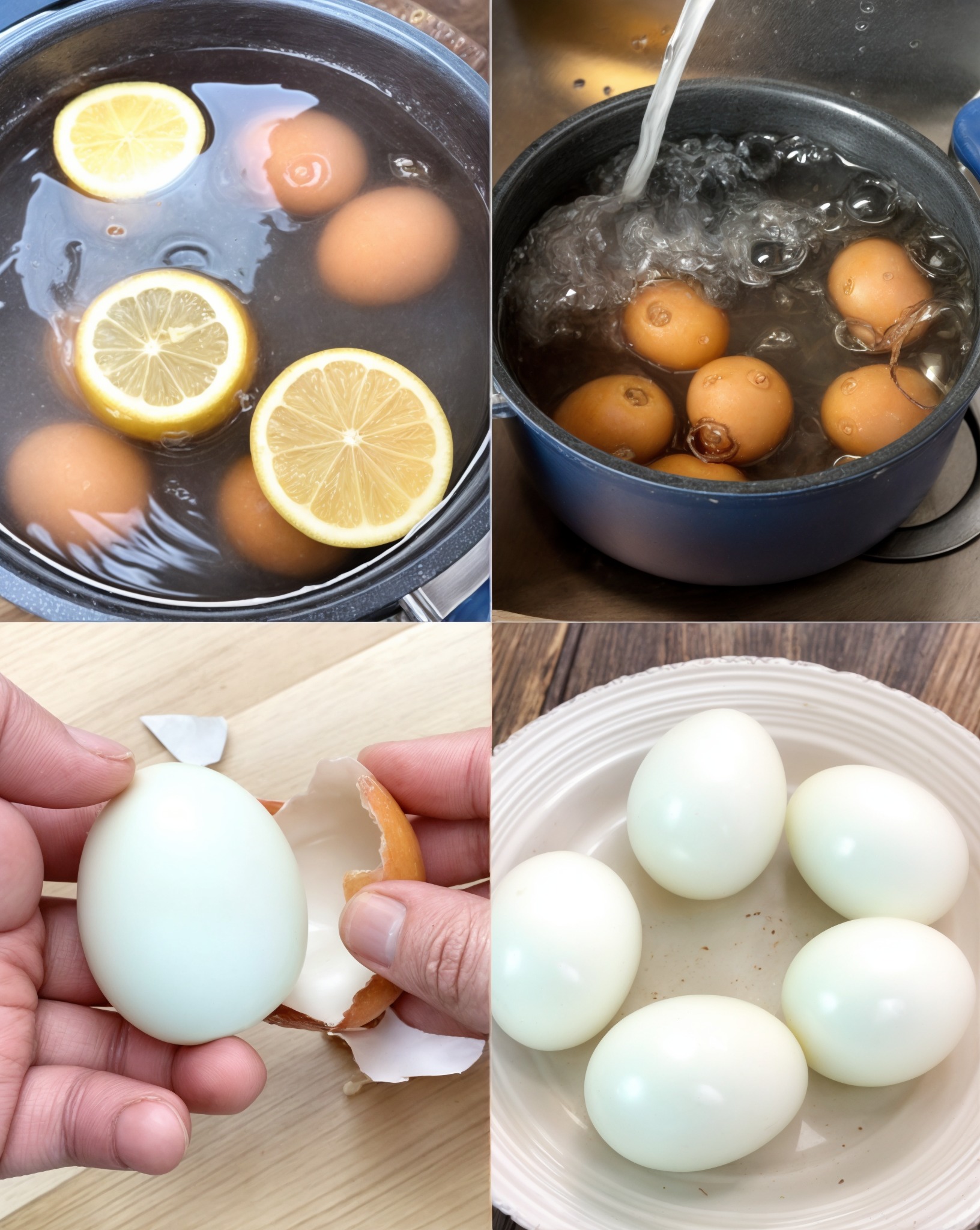 Huevos hervidos con jugo de limón