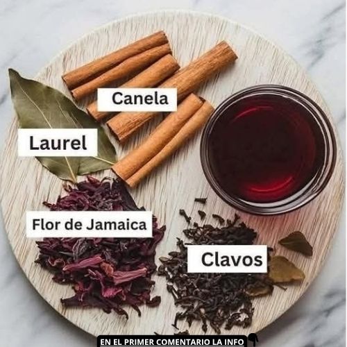Ingredientes natural: canela, laurel, flor de Jamaica y clavos