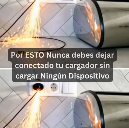 Cargador de celular enchufado